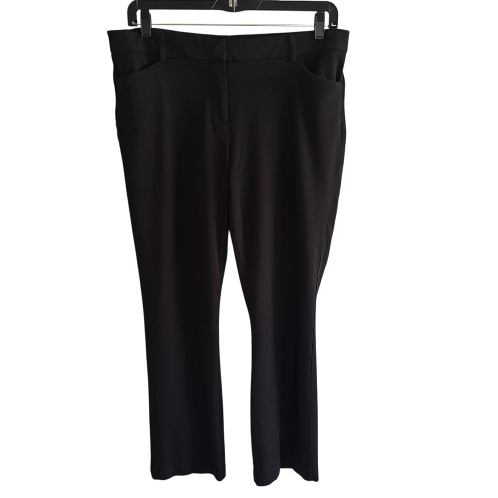 41 Hawthorn Black Trouser Pants Size 16 Flat Front Stretch Career Workwear